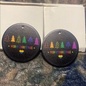 Black Merry Christmas Earrings